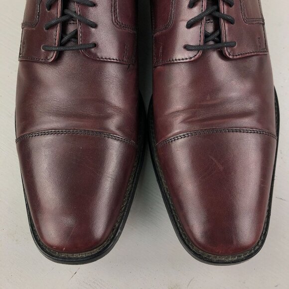 J. Murphy Men's Size 11M Novick Burgundy Red Leather Cap Toe Oxfords Dress Shoes - Picture 5 of 13